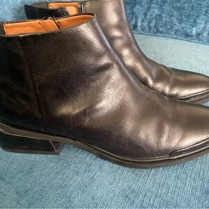 Franco Sarto Black Leather Ankle Boots